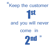 Text - Keep your customers 1st and you will never come in 2nd